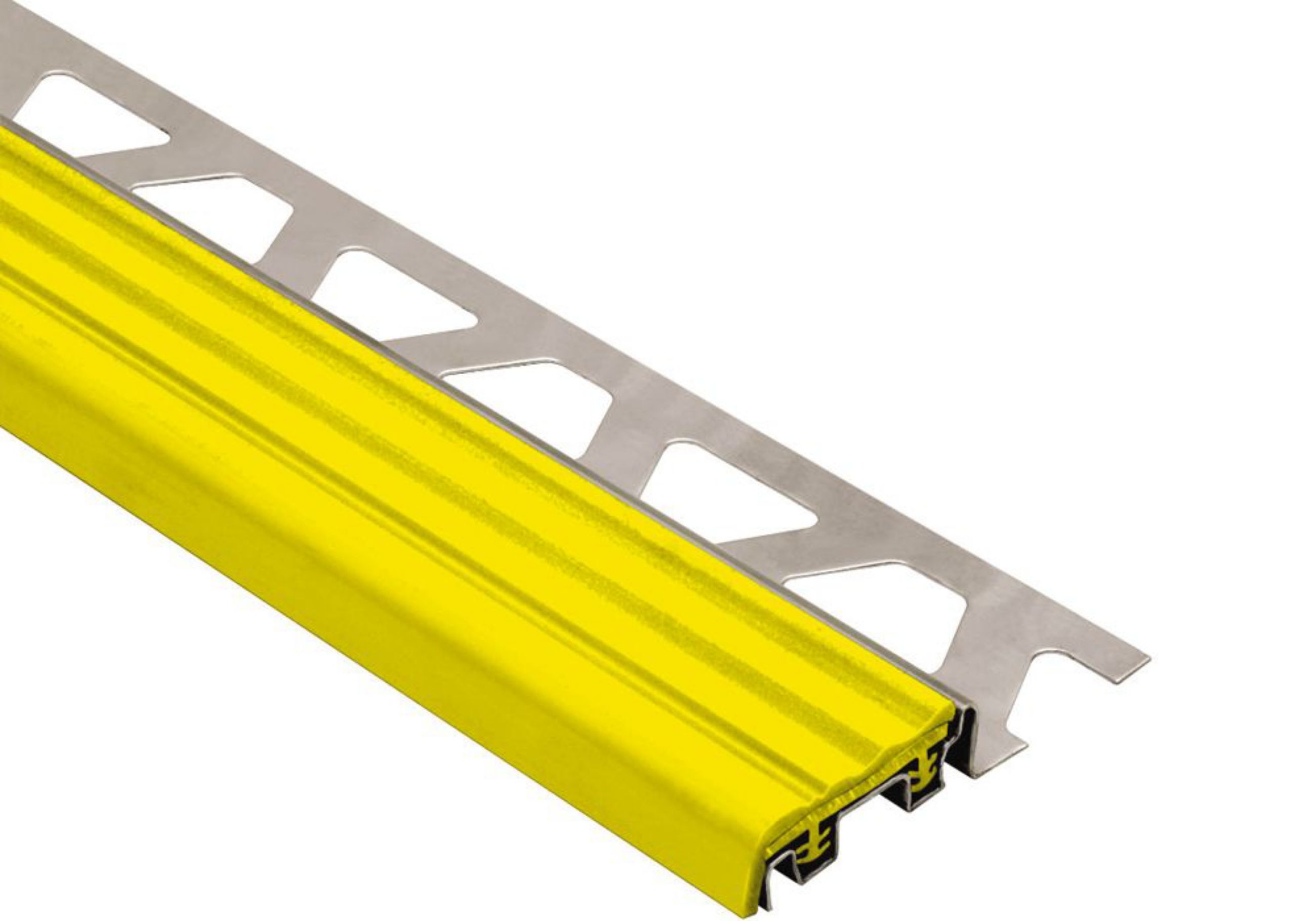 Schluter Trep-Se 1/2" Inox 1-1/32' Insert Jaune CG12SE