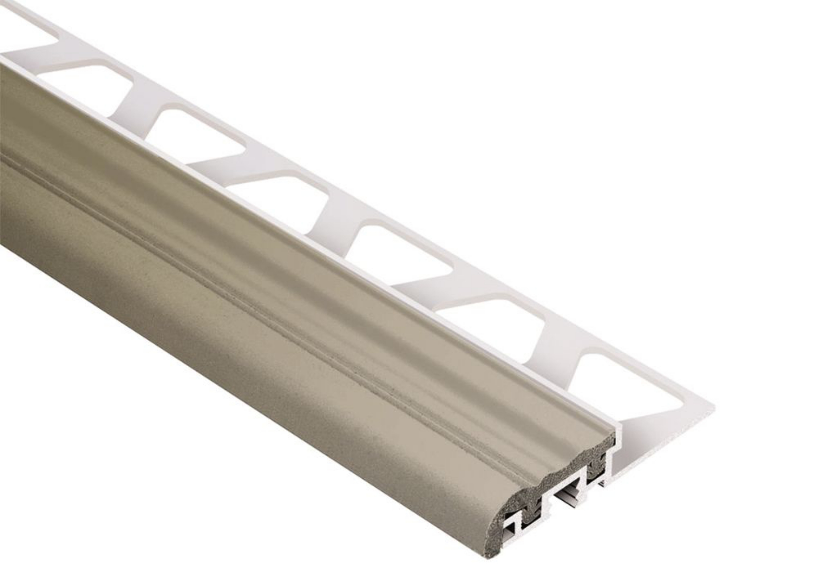 Schluter Trep-S 3/8" Alum 1-1/32" Insert Gris 4' 11" G10S/150