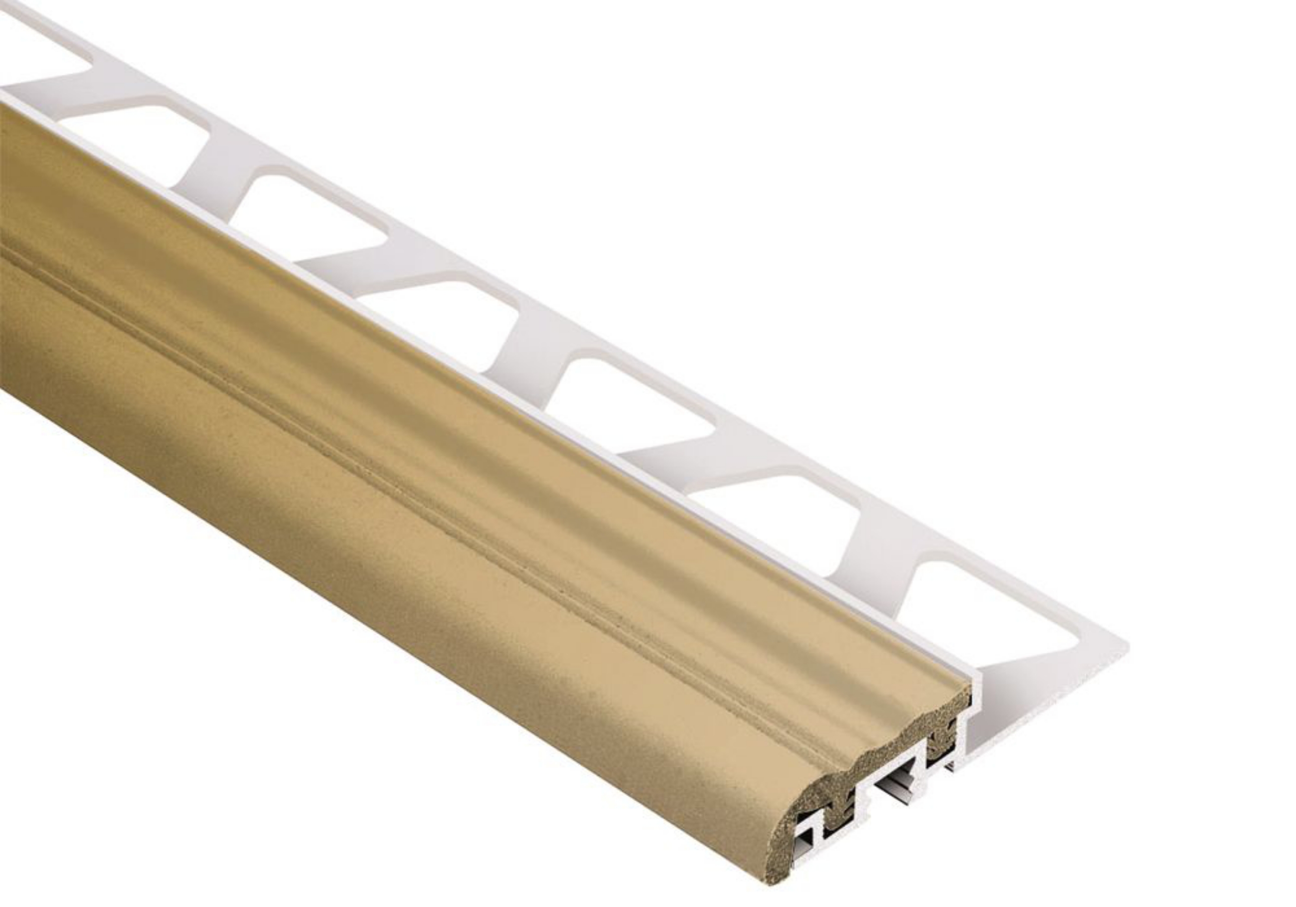 Schluter Trep-S 5/16" Alum 1-1/32" Insert Beige Cl 4' 11" HB8S/150