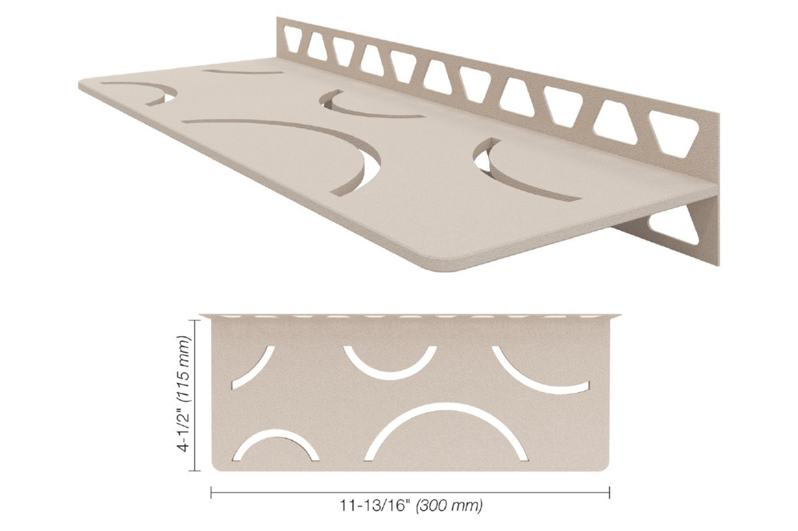 Schluter Shelf Rectangle Mur Curve Crème SWS1D6TSC