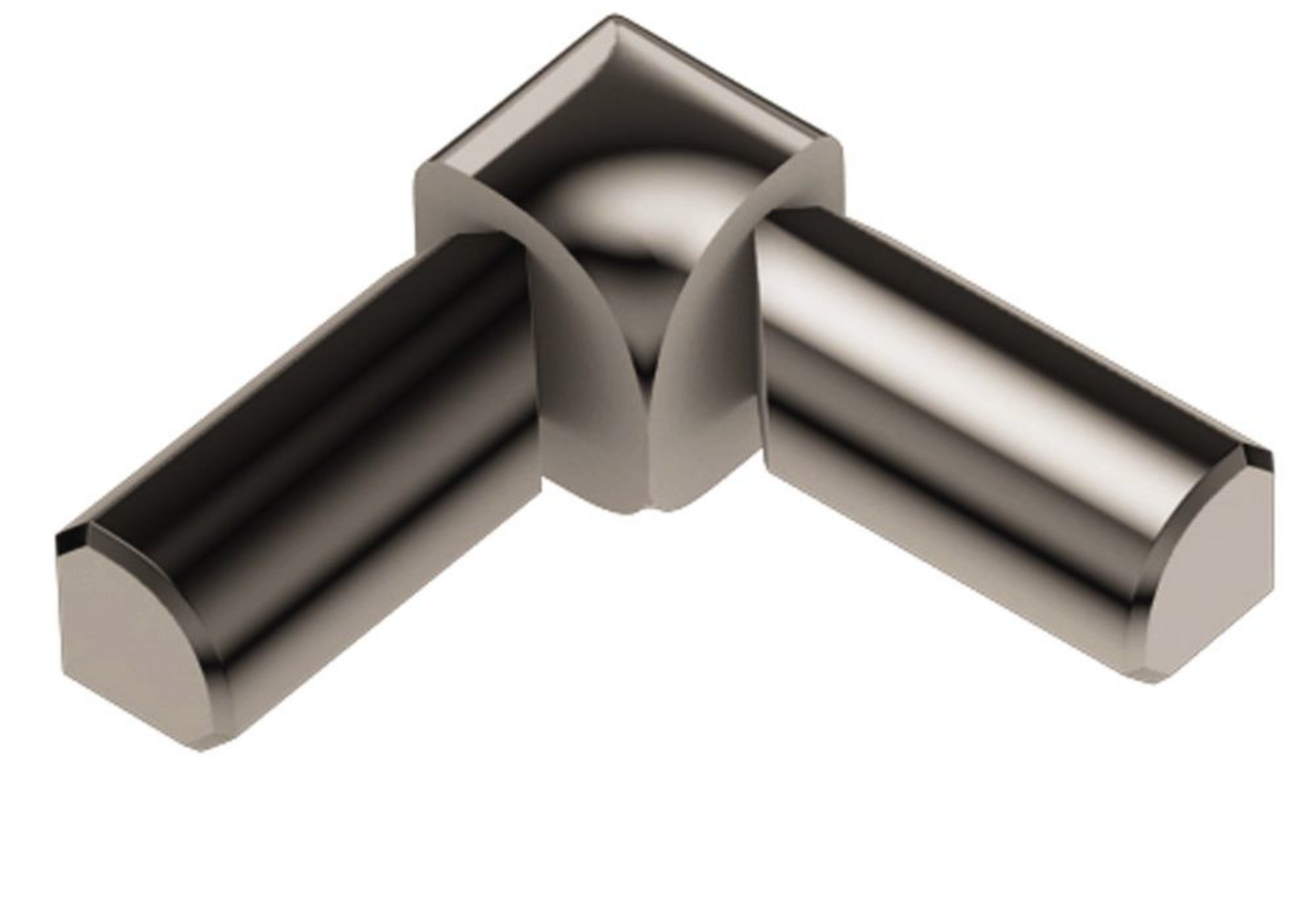 Schluter Rondec Coin Int 2-Bouts 1/2" Alum Nickel Poli I2L/RO125ATG