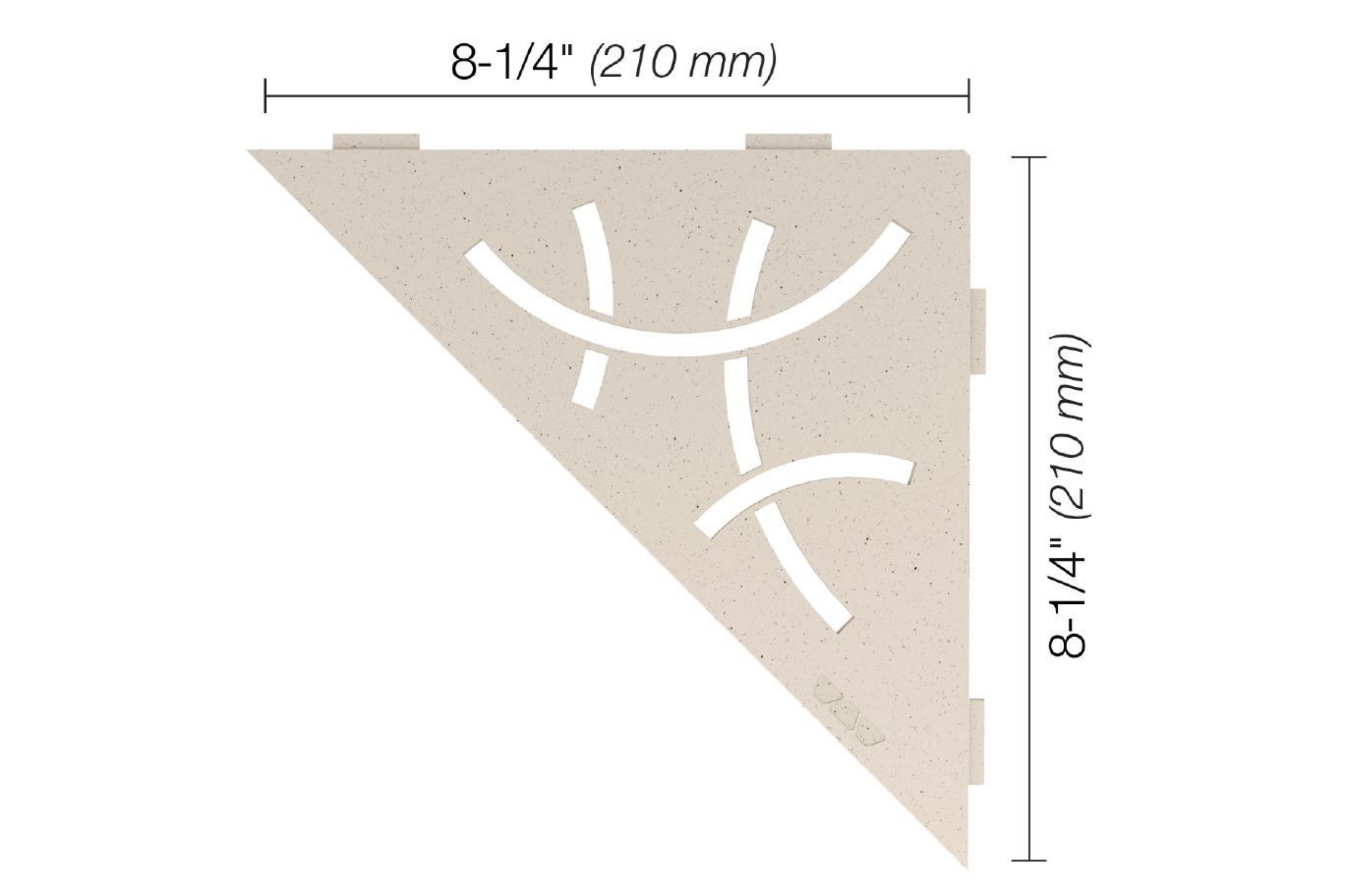 Schluter Shelf-E Triangle Coin Curve Ivoire SES1D6TSI