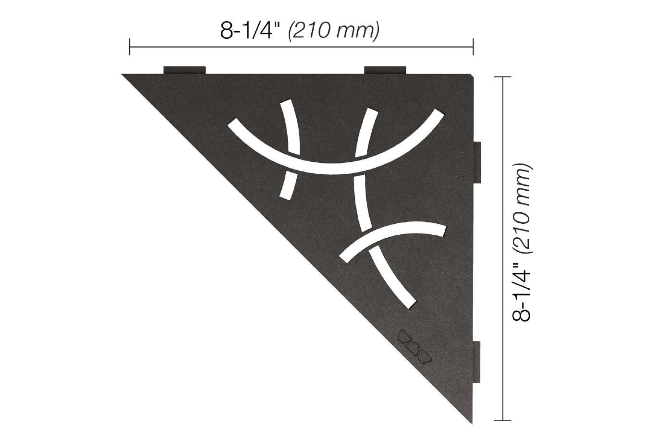 Schluter Shelf-E Triangle Coin Curve Anthracite Fon SES1D6TSDA
