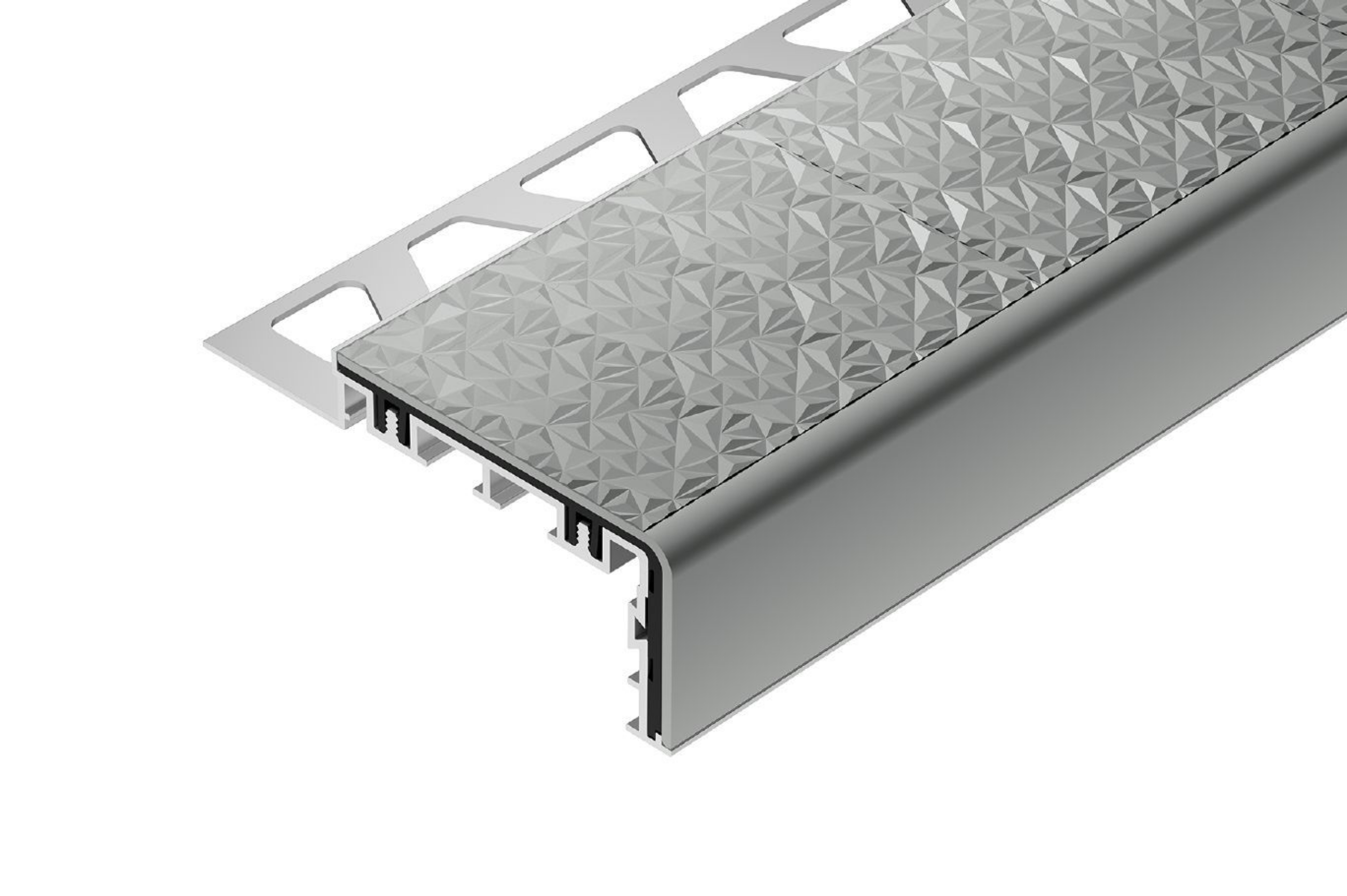 Schluter Trep-V 60 11/32" Gris Clair 3' 3" TVL60HG90/100